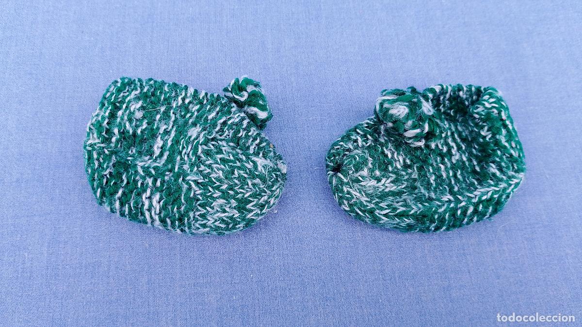 Vestidos Mu&ntilde;ecas Espa&ntilde;olas: Antiguos zapatos de punto verdes para mu&ntilde;ecas