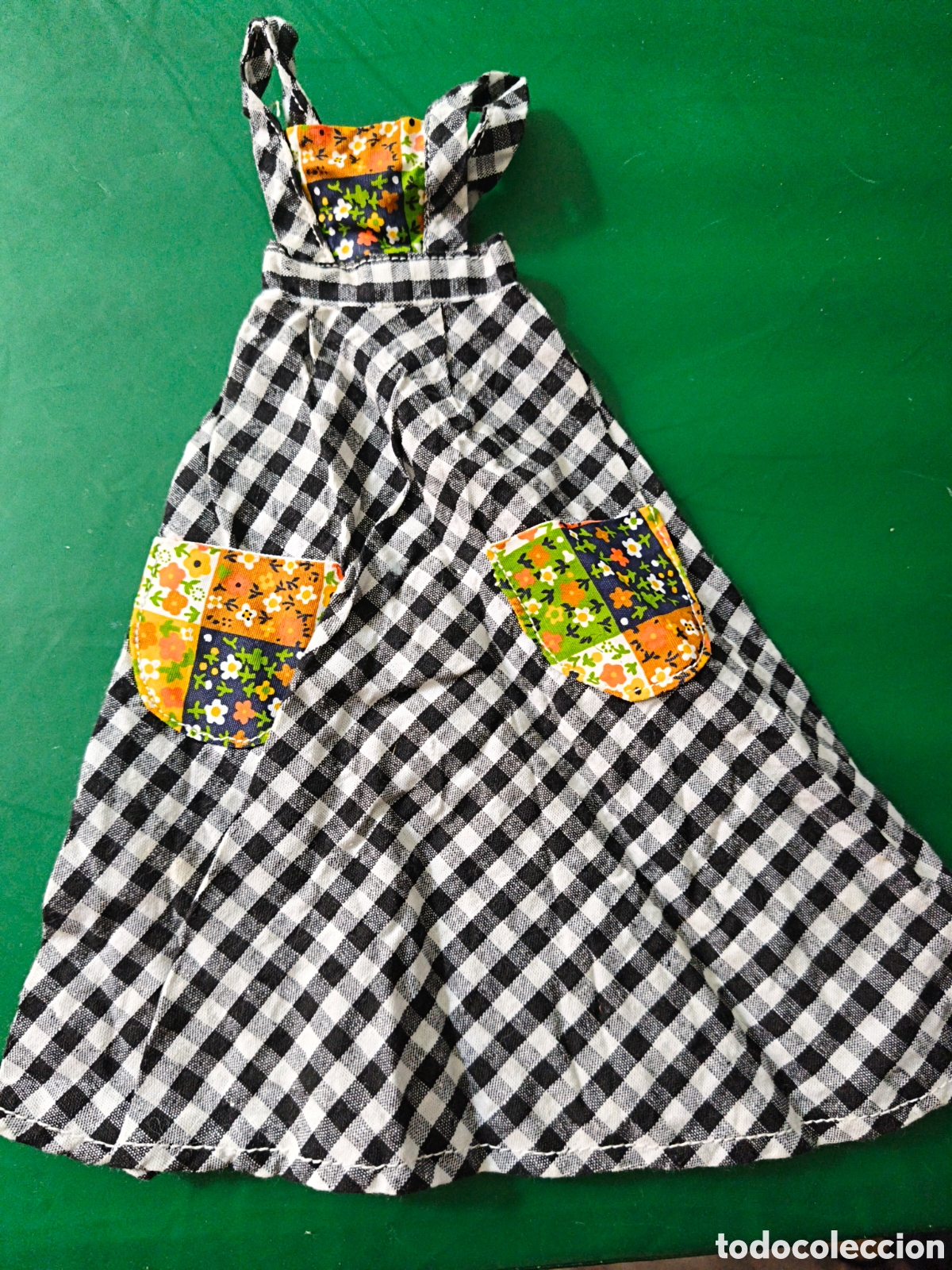 Vestidos Mu&ntilde;ecas Espa&ntilde;olas: Vestido cuadro, hecho a mano. A&ntilde;os 70-80