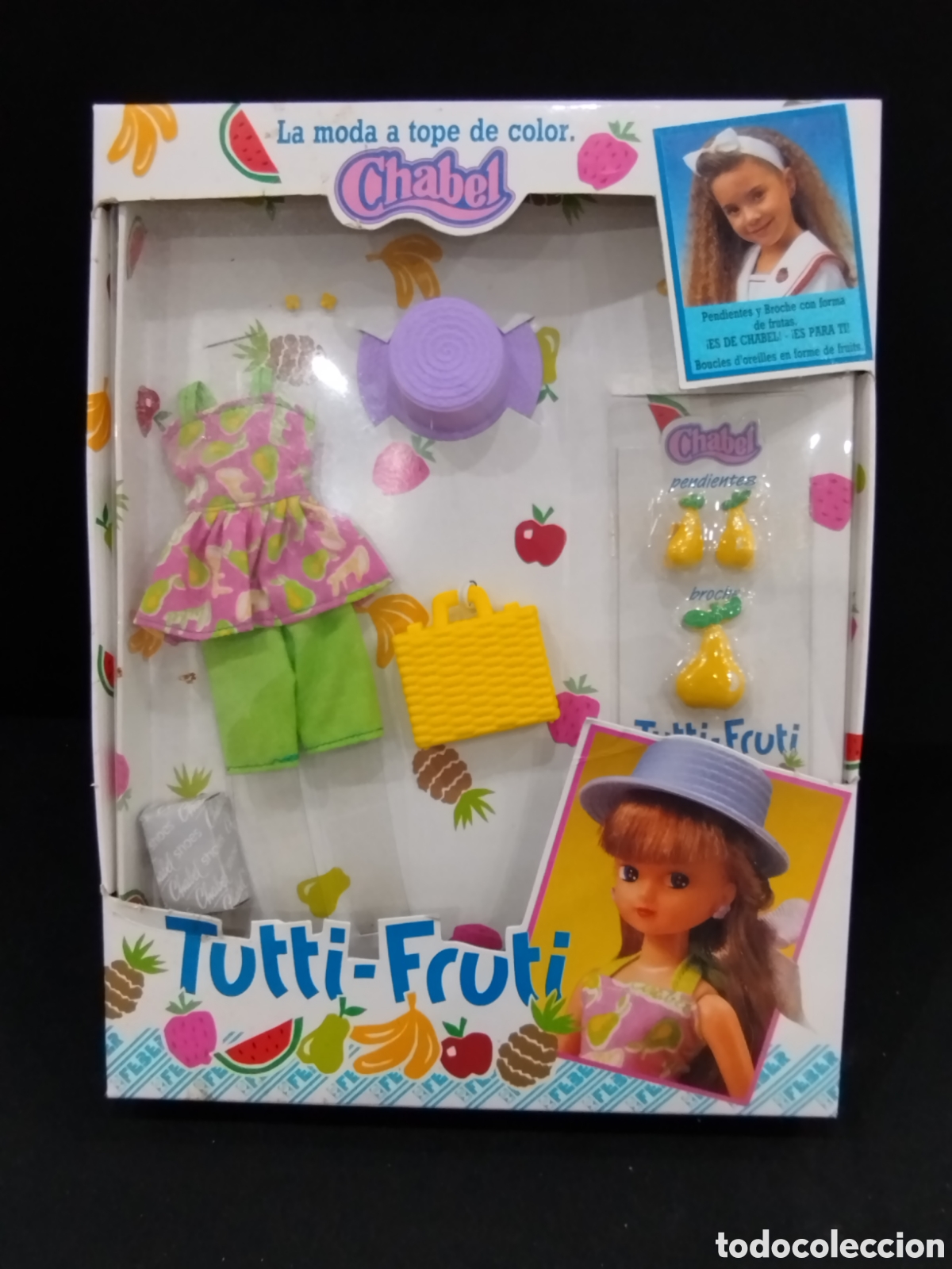 Vestidos Mu&ntilde;ecas Espa&ntilde;olas: Conjunto Chabel Tutti Fruti Vestido y Accesorios
