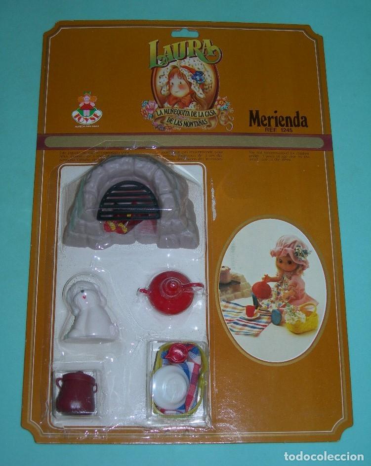 Vestidos Mu&ntilde;ecas Espa&ntilde;olas: ACCESORIOS LAURA DE LAS MONTA&Ntilde;AS MERIENDA / PICNIC EN SU BLISTER ORIGINAL SIN ABRIR - TOYSE A&Ntilde;OS 70