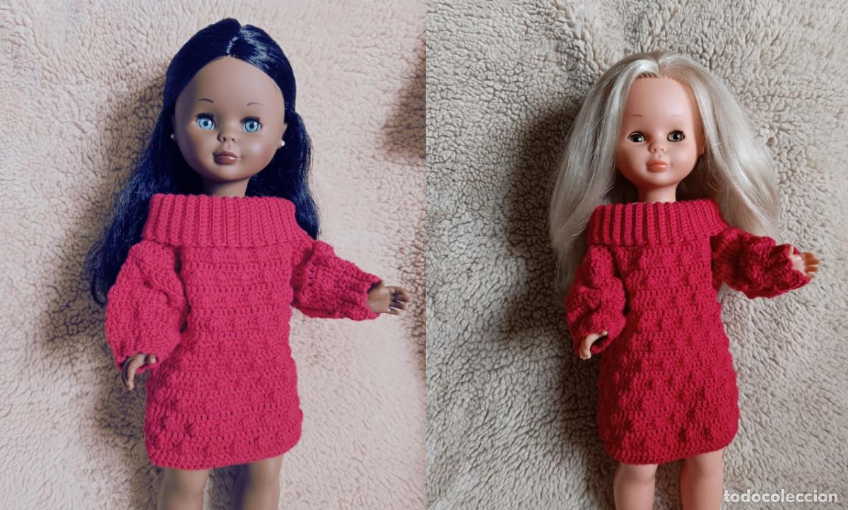 Dresses Spanish Dolls: VESTIDO O JERSEY PARA MU&Ntilde;ECA NANCY O SIMILAR ARTESANAL, GANCHILLO CROCHET, HECHO A MANO. NUEVO
