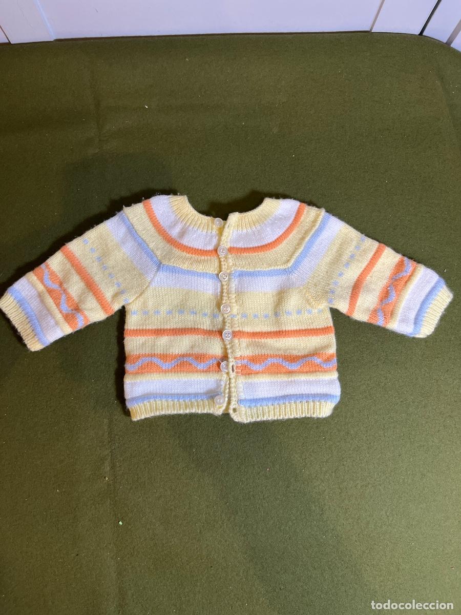 Vestidos mu&ntilde;ecas espa&ntilde;olas: Jersey de punto para mu&ntilde;eco Miniland 21 cm ropa beb&eacute; mu&ntilde;eca artesanal chaqueta lana multicolor