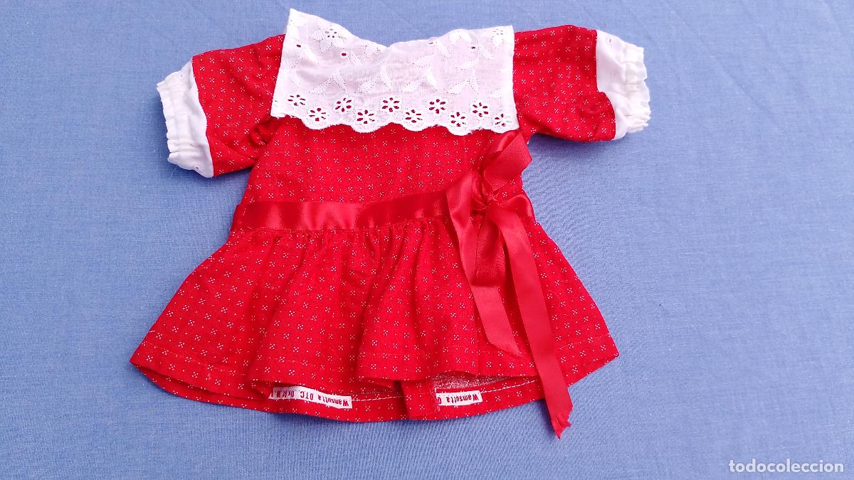 Vestidos mu&ntilde;ecas espa&ntilde;olas: Antiguo vestido rojo para mu&ntilde;ecas
