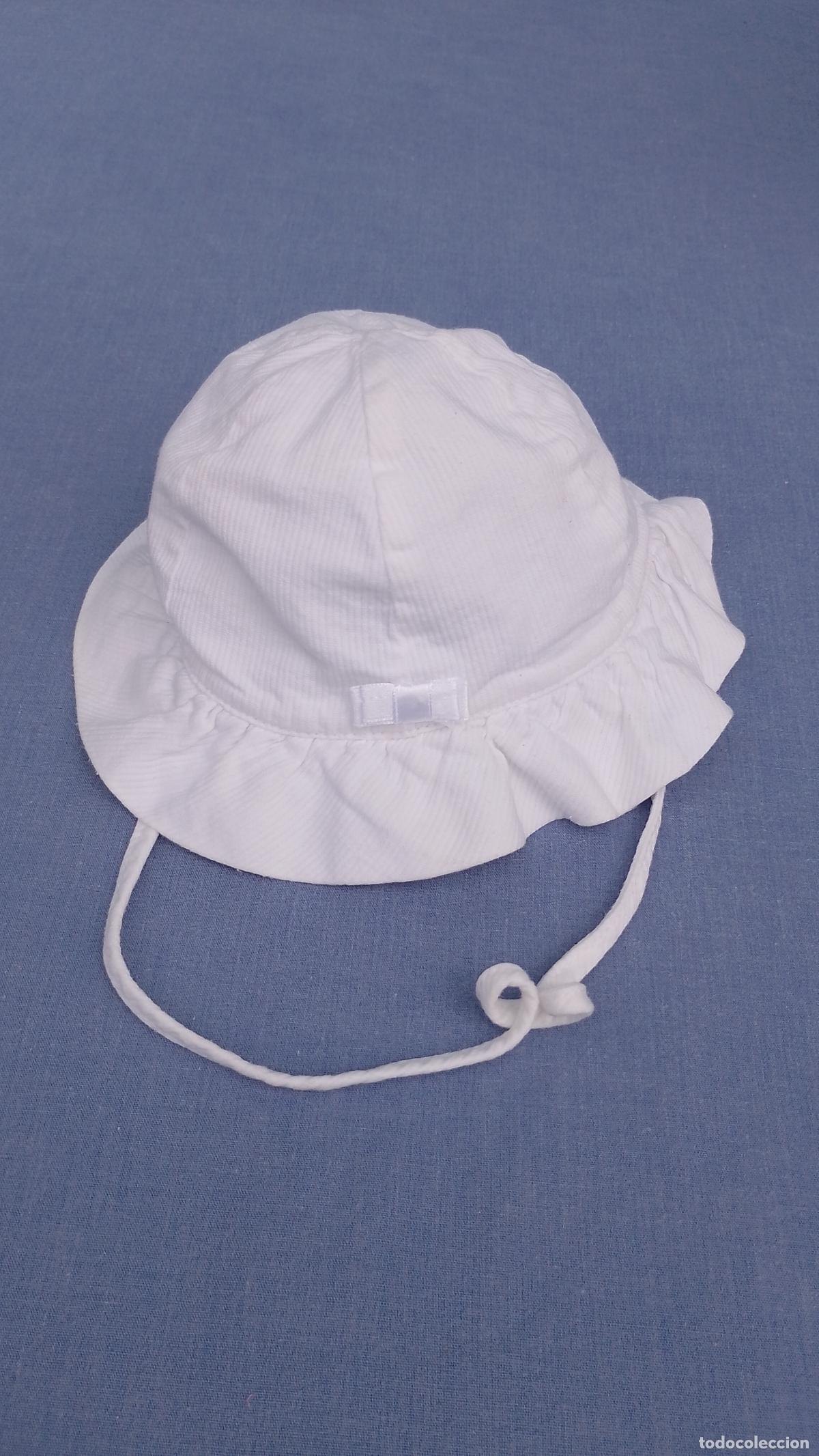 Vestidos mu&ntilde;ecas espa&ntilde;olas: Antiguo gorro o sombrero blanco para mu&ntilde;ecas beb&eacute;