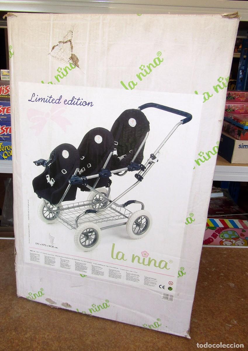 Vestidos mu&ntilde;ecas espa&ntilde;olas: CARRITO O COCHECITO PARA TRILLIZOS DE LA NINA - NUEVO Y EN SU CAJA - DESCATALOGADO - IDEAL REBORNS