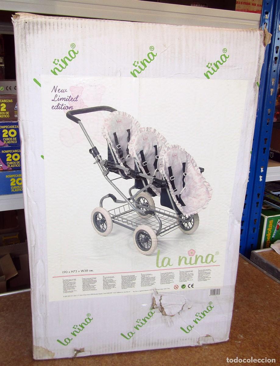 Vestidos mu&ntilde;ecas espa&ntilde;olas: CARRITO O COCHECITO PARA TRILLIZOS DE LA NINA - NUEVO Y EN SU CAJA - DESCATALOGADO - IDEAL REBORNS