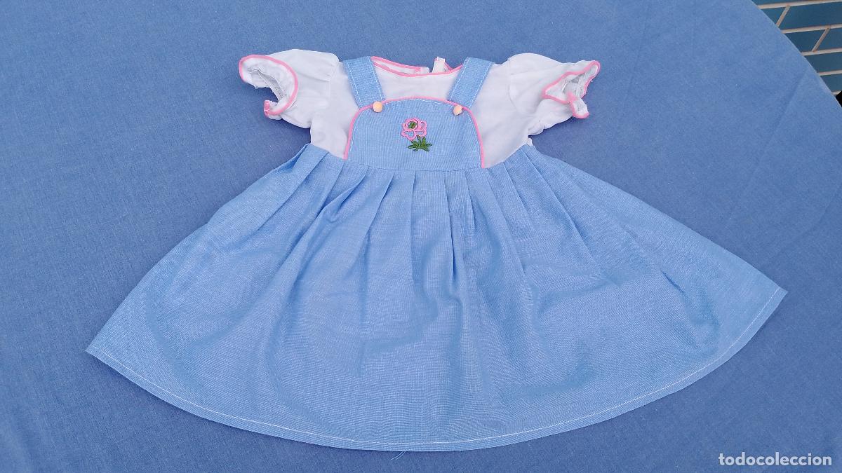Vestidos mu&ntilde;ecas espa&ntilde;olas: Antiguo vestido pichi azul para mu&ntilde;ecas