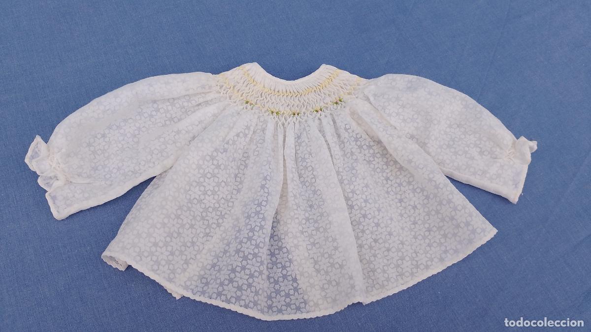 Vestidos mu&ntilde;ecas espa&ntilde;olas: Antiguo blus&oacute;n fald&oacute;n con nidos, de los a&ntilde;os 70 para mu&ntilde;eca o beb&eacute;