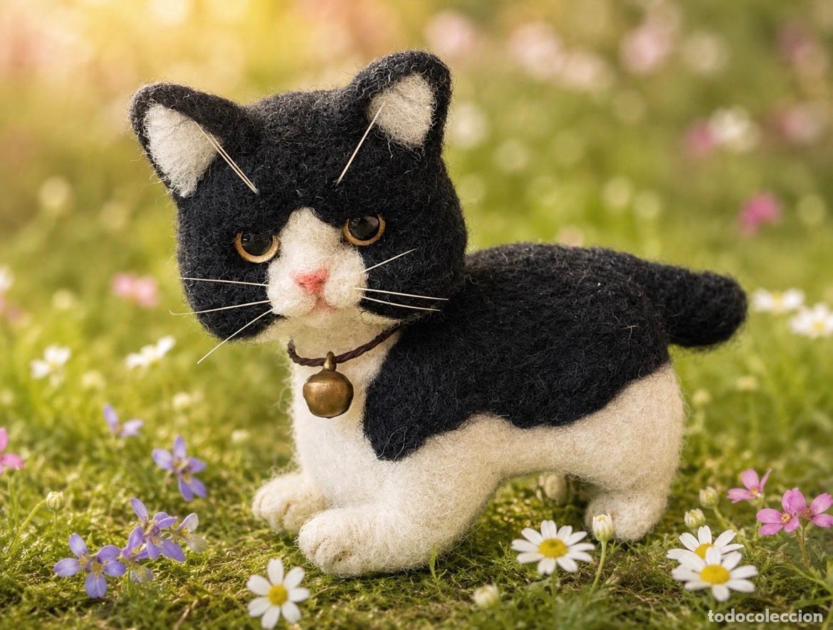 V&ecirc;tements Poup&eacute;es Espagnoles: Encantador gatito de fieltro miniatura 1/6 articulado Blythe y dioramas