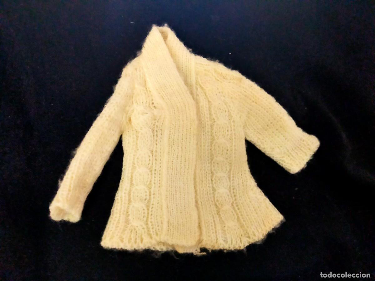 Vestidos mu&ntilde;ecas espa&ntilde;olas: C&Aacute;RDIGAN DE PUNTO ESTILO VINTAGE, BLANCO, CON PATR&Oacute;N DE TRENZAS SIMILAR A LA ROPA DE NANCY. 70-80