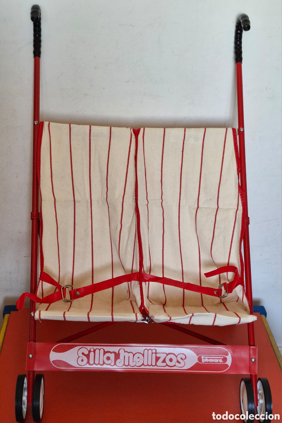 Vestidos mu&ntilde;ecas espa&ntilde;olas: SILLA DE PASEO GEMELOS MELLIZOS PLEGABLE.TUBOXARA 80'S.NUEVA.