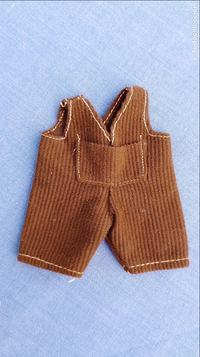 Vestidos mu&ntilde;ecas espa&ntilde;olas: Antiguo pantal&oacute;n peto marr&oacute;n original de mu&ntilde;eco Jesmar&iacute;n de Jesmar