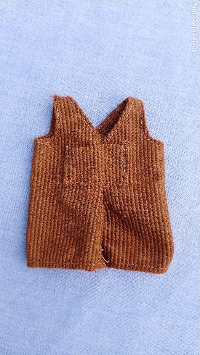 Vestidos mu&ntilde;ecas espa&ntilde;olas: Antiguo pantal&oacute;n peto marr&oacute;n original de mu&ntilde;eco Jesmar&iacute;n de Jesmar