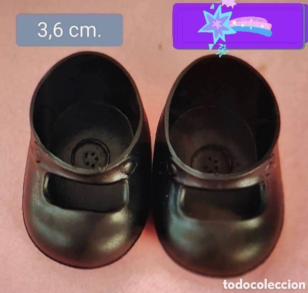 Vestidos mu&ntilde;ecas espa&ntilde;olas: :::: AB60 - ZAPATITOS PEQUE&Ntilde;OS NEGROS 3,6 CM.