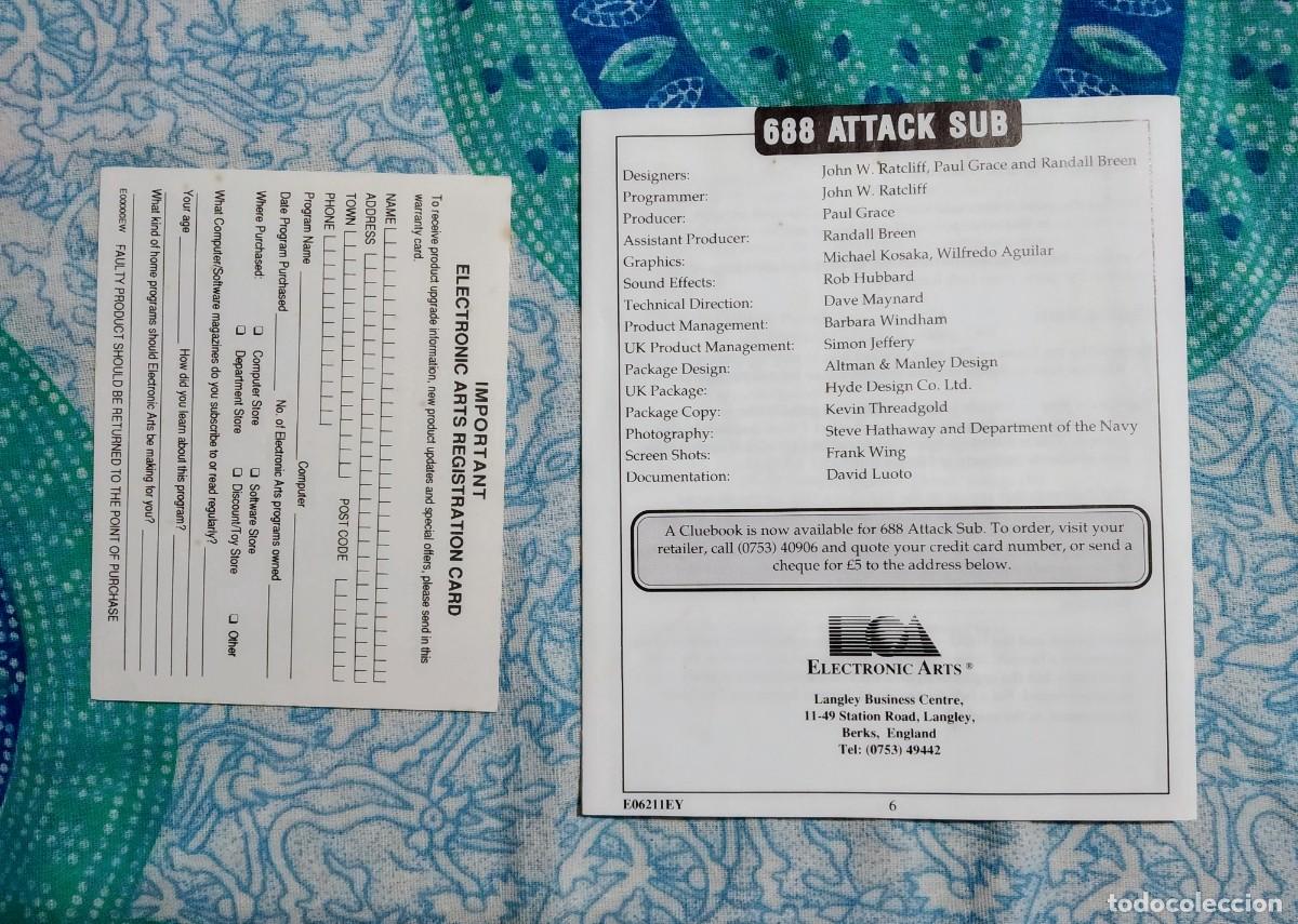 Videojuegos y consolas: 688 ATTACK SUB. ELECTRONIC ARTS. COMMODORE AMIGA. &iexcl;FUNCIONANDO! - Foto 11