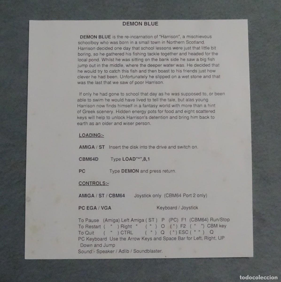 Videojuegos y consolas: DEMON BLUE. MICROVALUE. COMMODORE AMIGA. &iexcl;FUNCIONANDO! - Foto 10