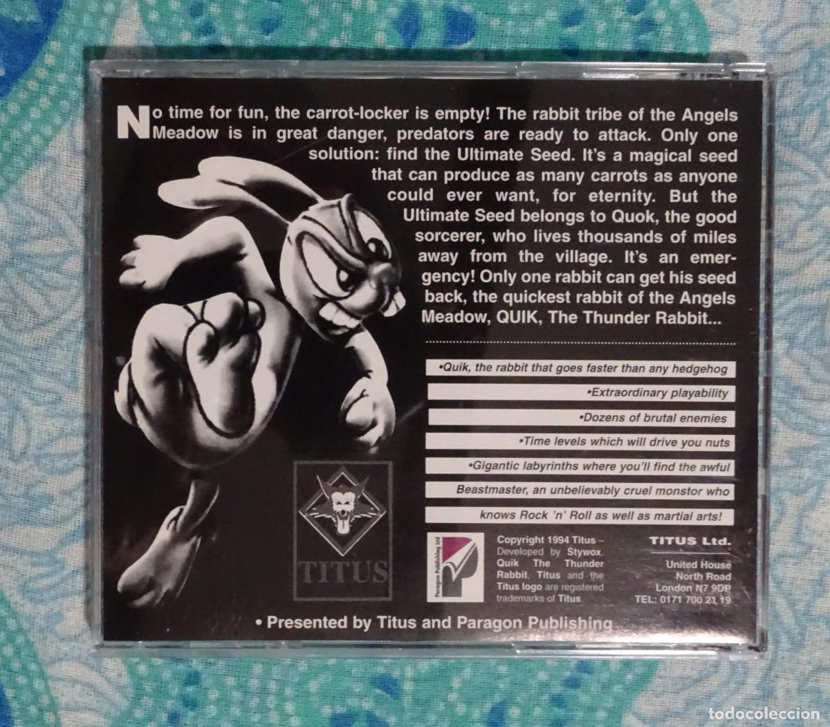 Videojuegos y consolas: QUIK THE THUNDER RABBIT. TITUS SOFTWARE. COMMODORE AMIGA CD32. - Foto 2