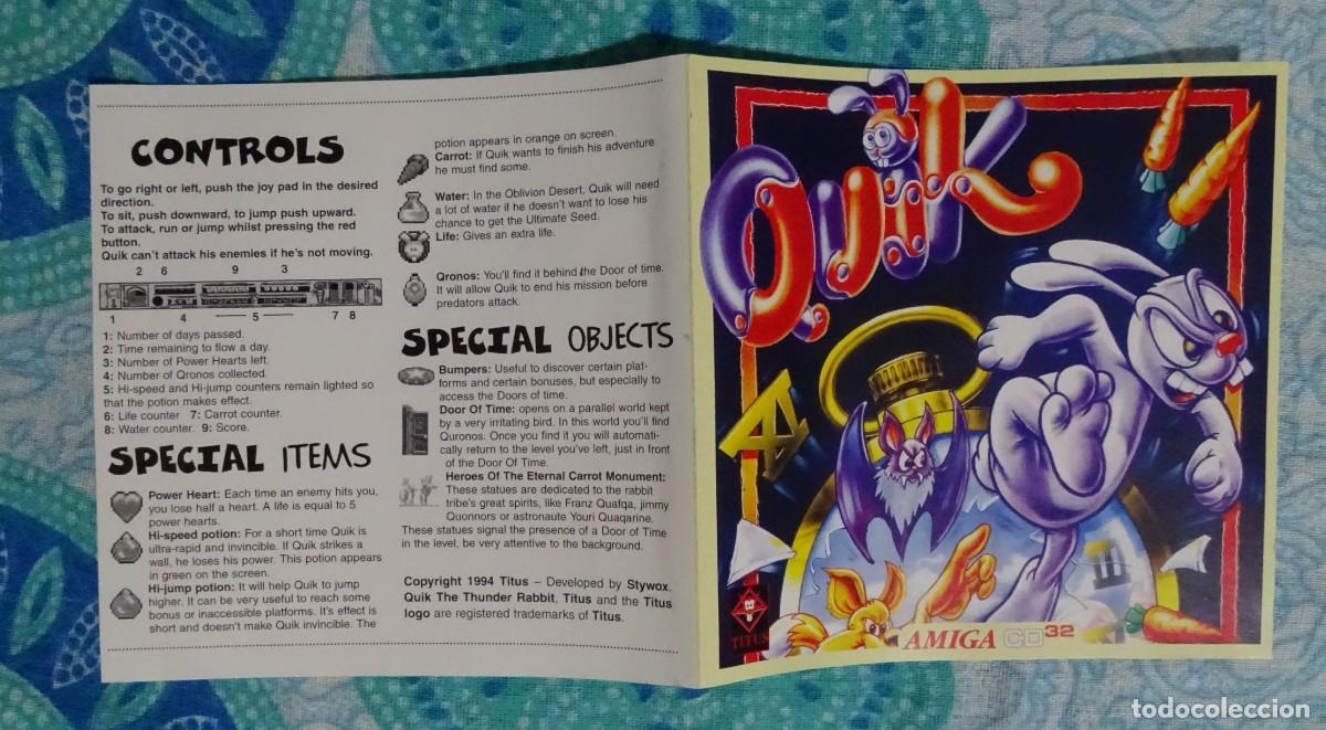 Videojuegos y consolas: QUIK THE THUNDER RABBIT. TITUS SOFTWARE. COMMODORE AMIGA CD32. - Foto 7