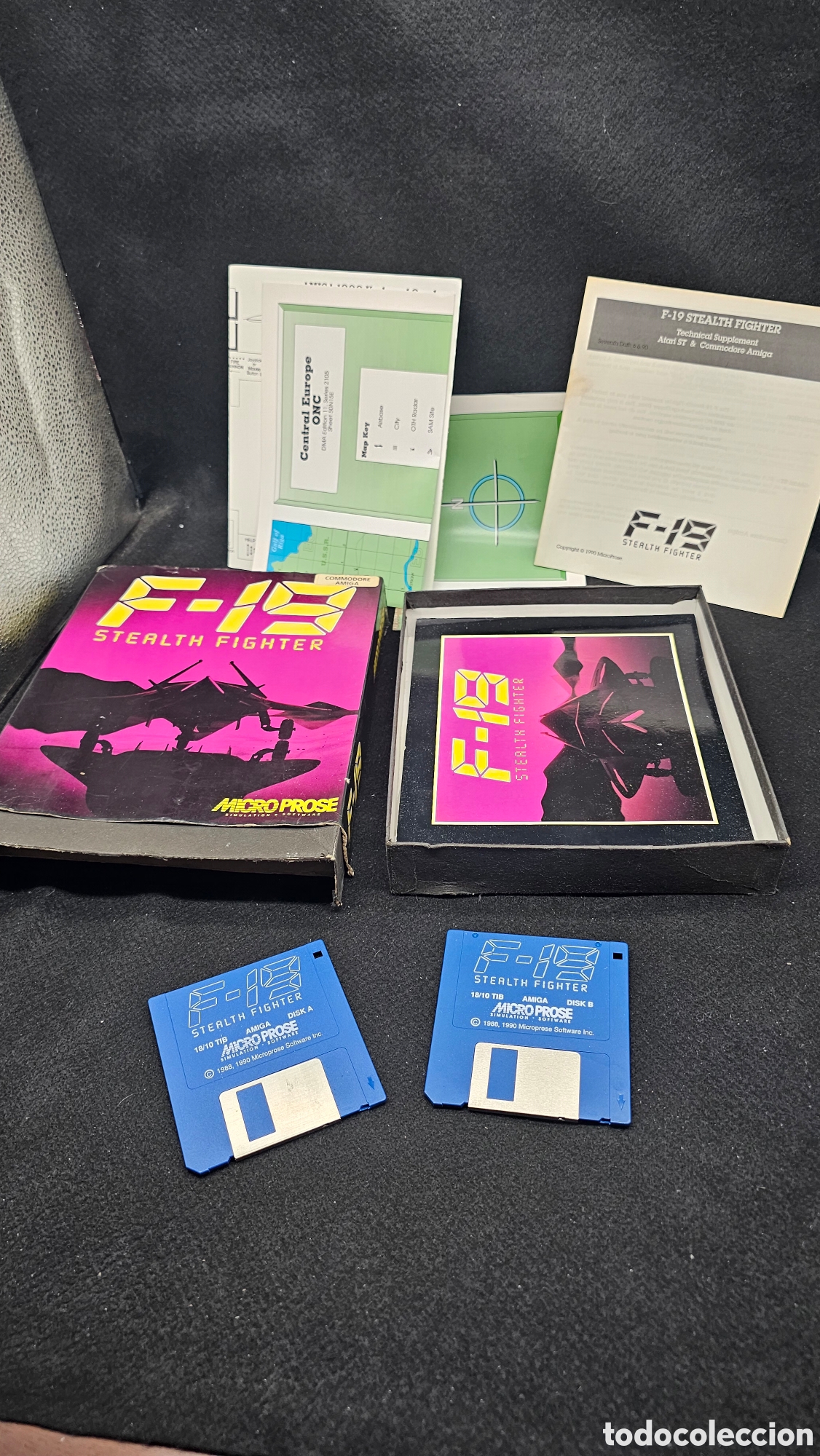 Videojuegos y consolas: simulador de vuelo F-19 Stealth Fighter de MicroProse para Commodore Amiga en disquete