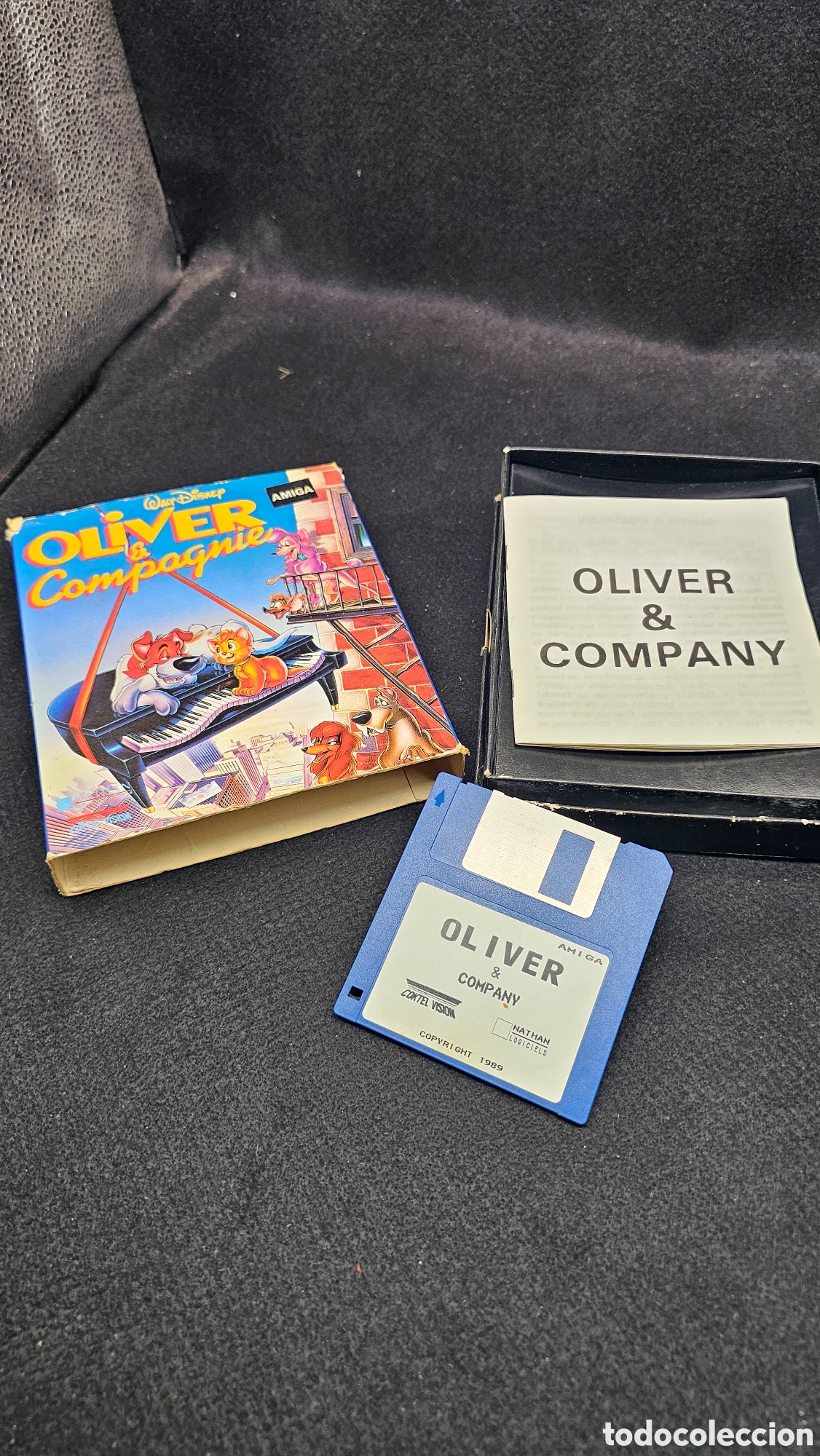 Videojuegos y consolas: disquete original de 3.5 pulgadas para el ordenador Commodore Amiga del videojuego Oliver & Company,
