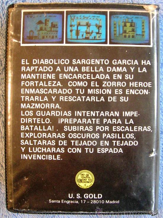 Videojuegos y consolas: JUEGO AMSTRAD. - ZORRO - DE DATASOFT. CASETTE CBS. - Foto 3