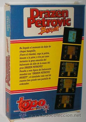 Videojuegos y consolas: Drazen Petrovic Basket [Topo Software] [1989] Erbe Software [AMSTRAD CPC] Poster - Foto 2