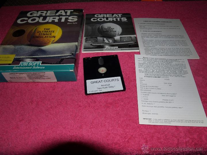 Videojuegos y consolas: AMSTRAD DISK VERSION GREAT COURTS COMPLET UBI-SOFT 1989 - Foto 1