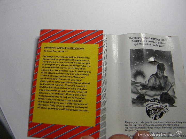 Videojuegos y consolas: JUEGO AMSTRAD SABOTAGE - Foto 3