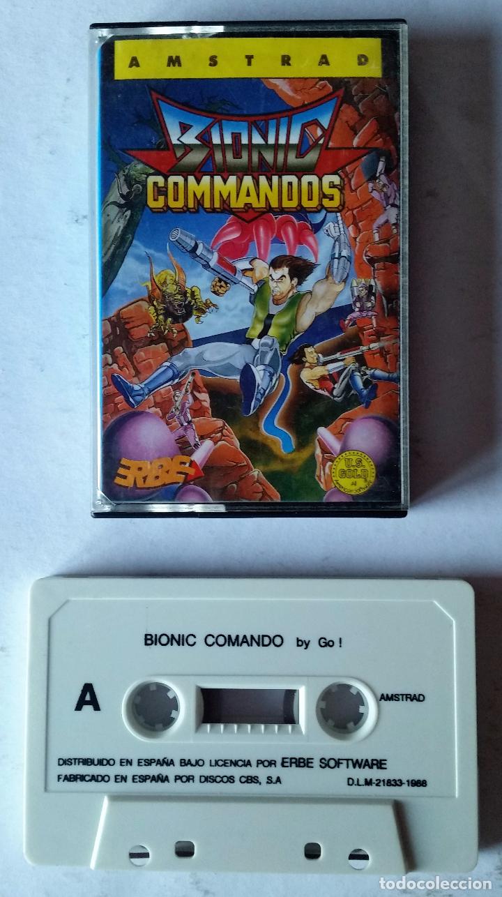 Videojuegos y consolas: BIONIC COMANDOS. JUEGO AMSTRAD EN CASSETTE -FUNCIONANDO- - Foto 1