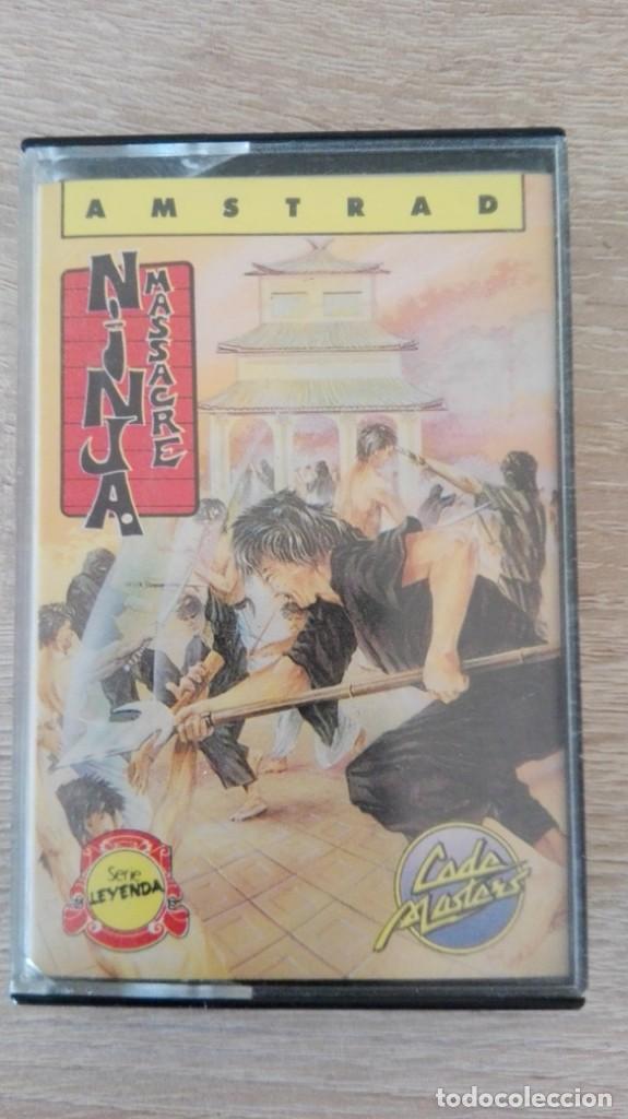 Videojuegos y consolas: NINJA MASSACRE-AMSTRAD CASSETTE-CODE MASTERS-A&Ntilde;O 1989. - Foto 1