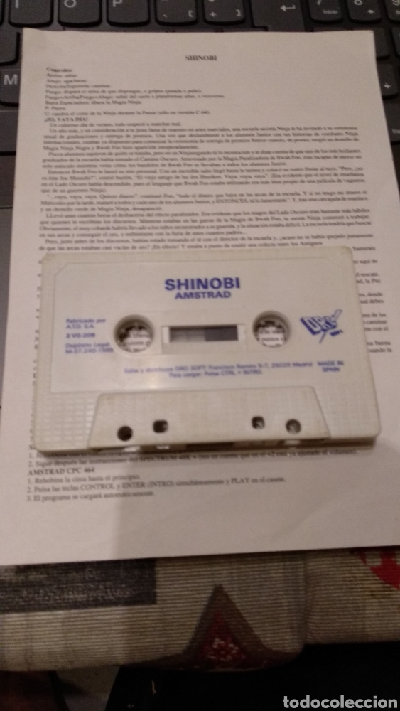 Videojuegos y consolas: SHINOBI con manuales pero sin caja - Foto 2
