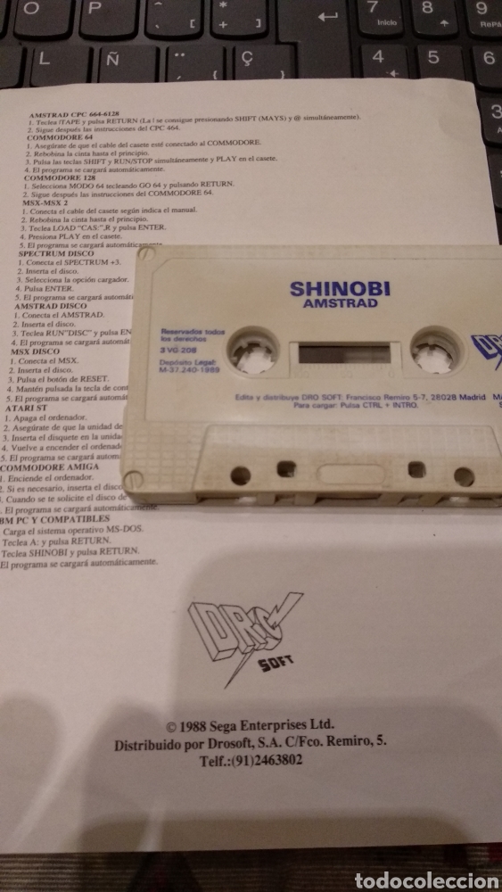 Videojuegos y consolas: SHINOBI con manuales pero sin caja - Foto 1