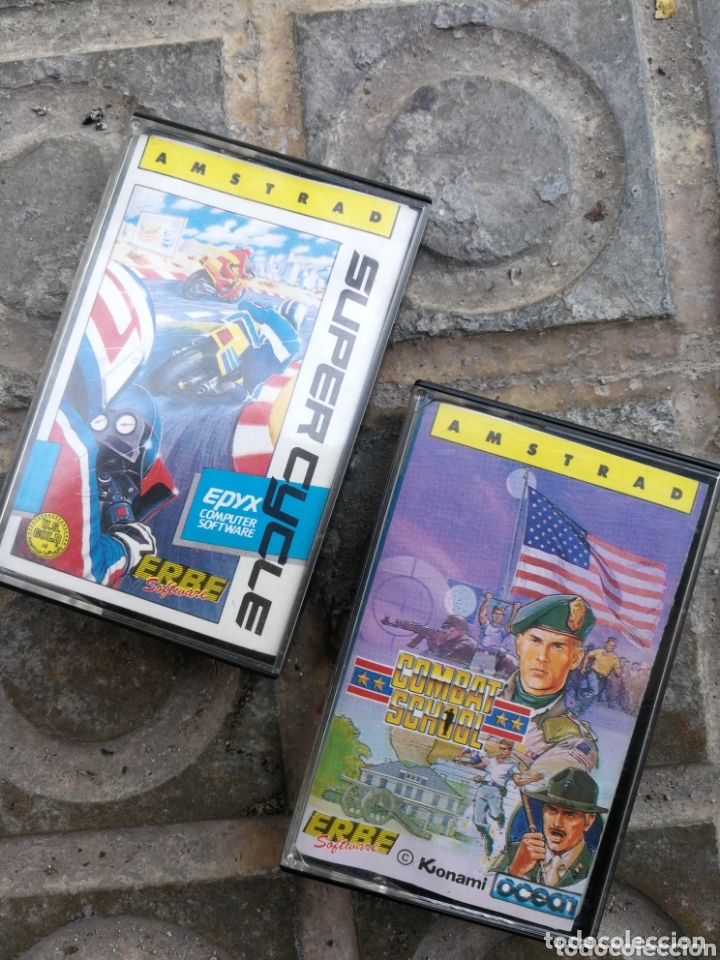 Videojuegos y consolas: LOTE JUEGOS AMSTRAD- COMBAT SCHOOL+SUPERCYCLE (ERBE SOFTWARE). - Foto 1