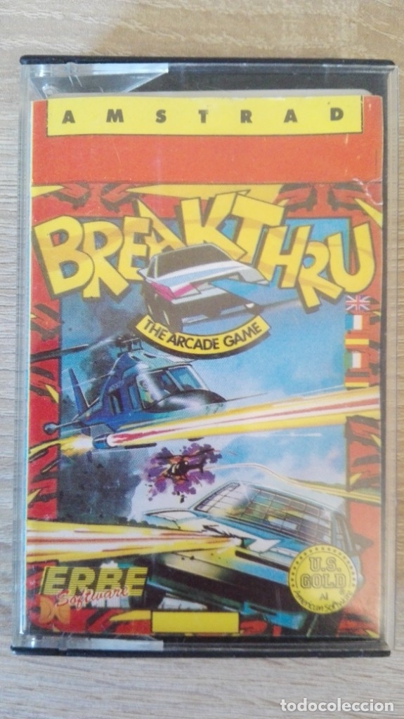Videojuegos y consolas: BREAKTHRU-AMSTRAD CASSETTE-DATA EAST-A&Ntilde;O 1986-FUNCIONANDO - Foto 1