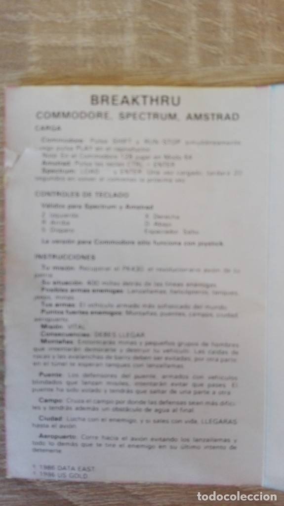 Videojuegos y consolas: BREAKTHRU-AMSTRAD CASSETTE-DATA EAST-A&Ntilde;O 1986-FUNCIONANDO - Foto 4