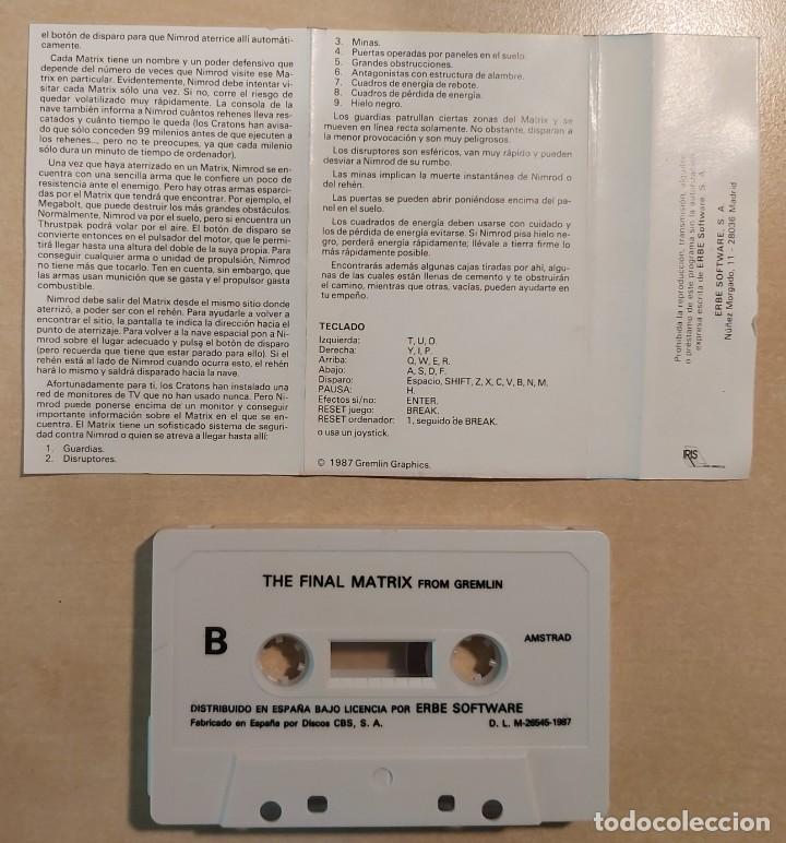 Videojuegos y consolas: The Final Matrix Amstrad Cinta - Foto 7