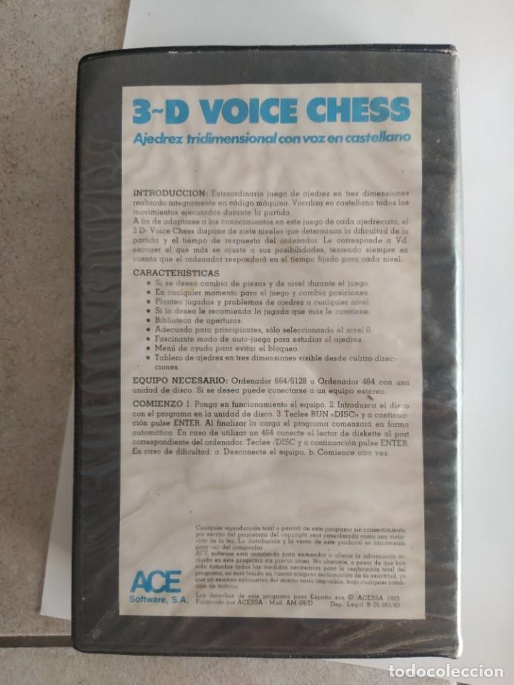 Videojuegos y consolas: 3-D VOICE CHESS AMSTRAD CPC DISCO DISK , SIN TESTEAR - Foto 2