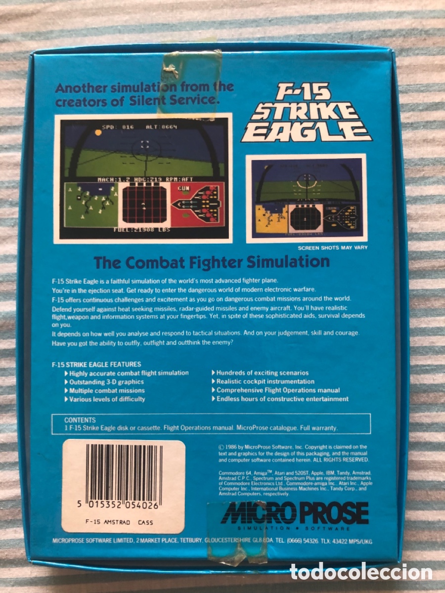 Videojuegos y consolas: F-15 strike eagle caja amstrad cpc cinta - Foto 2