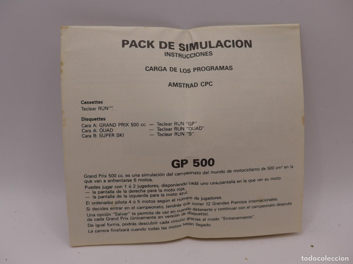 Videojuegos y consolas: INSTRUCCIONES DEL PACK DE SIMULACION PARA AMSTRAD CPC - Foto 1