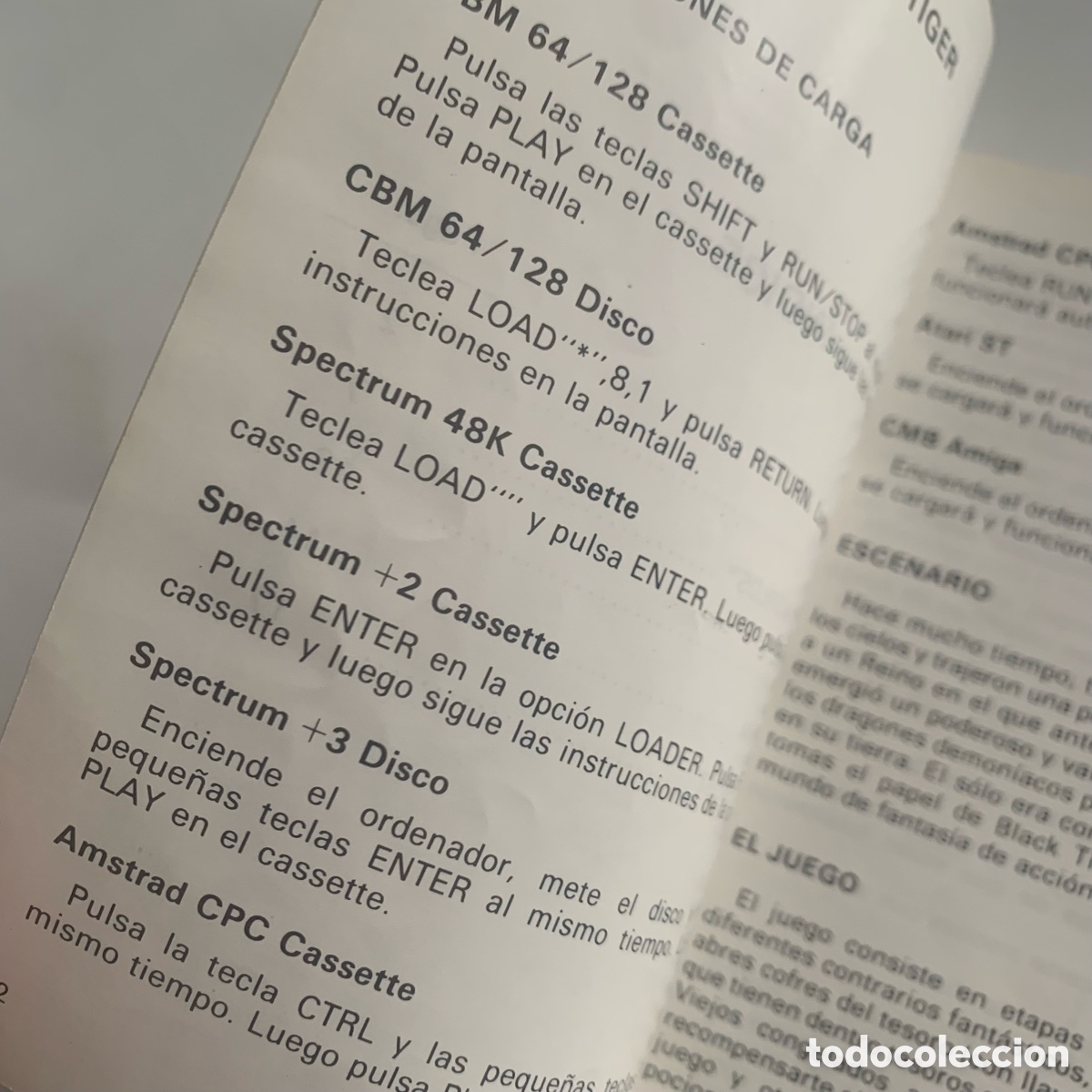 Videojuegos y consolas: manual instrucciones pack platinum amstrad spectrum msx commodore atari strider black tiger ... - Foto 2