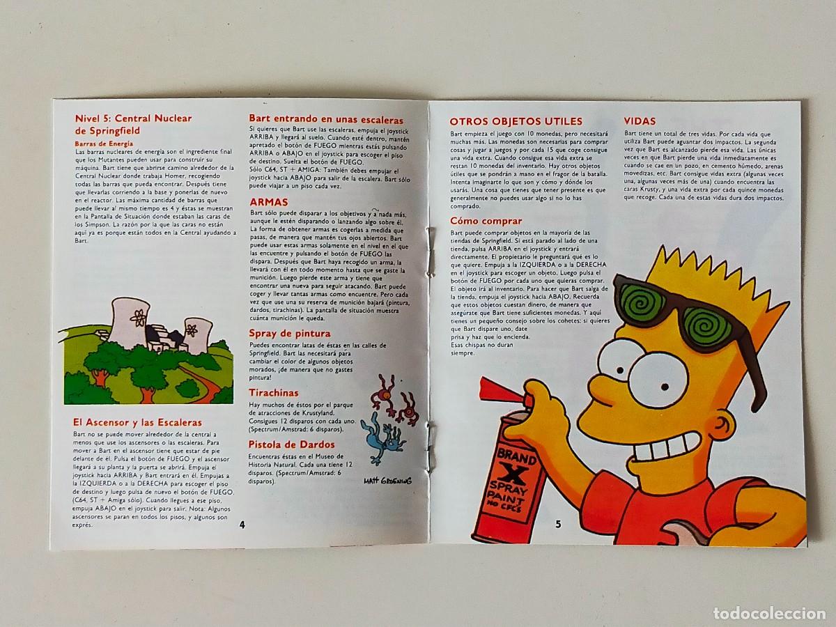 Videojuegos y consolas: MANUAL DE INSTRUCCIONES THE SIMPSONS BART vs THE SPACE MUTANTS. SPECTRUM, AMSTRAD, COMMODORE, ATARI. - Foto 2