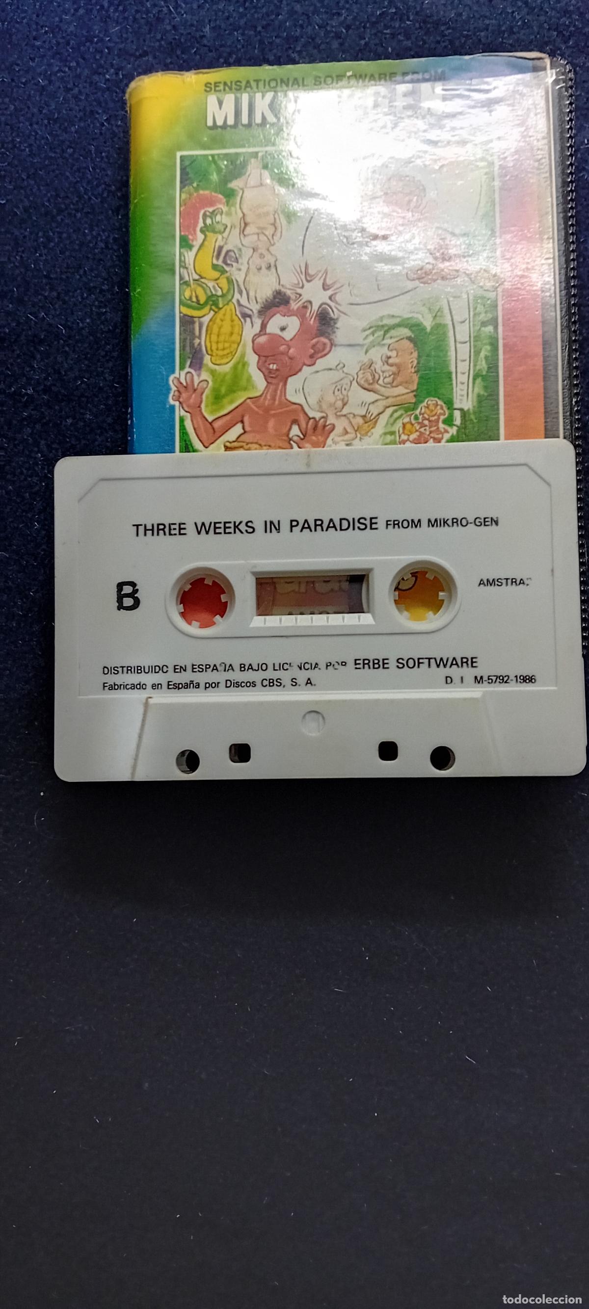 Videojuegos y consolas: JUEGO AMSTRAD THREE WEEKS IN PARADISE - Foto 3