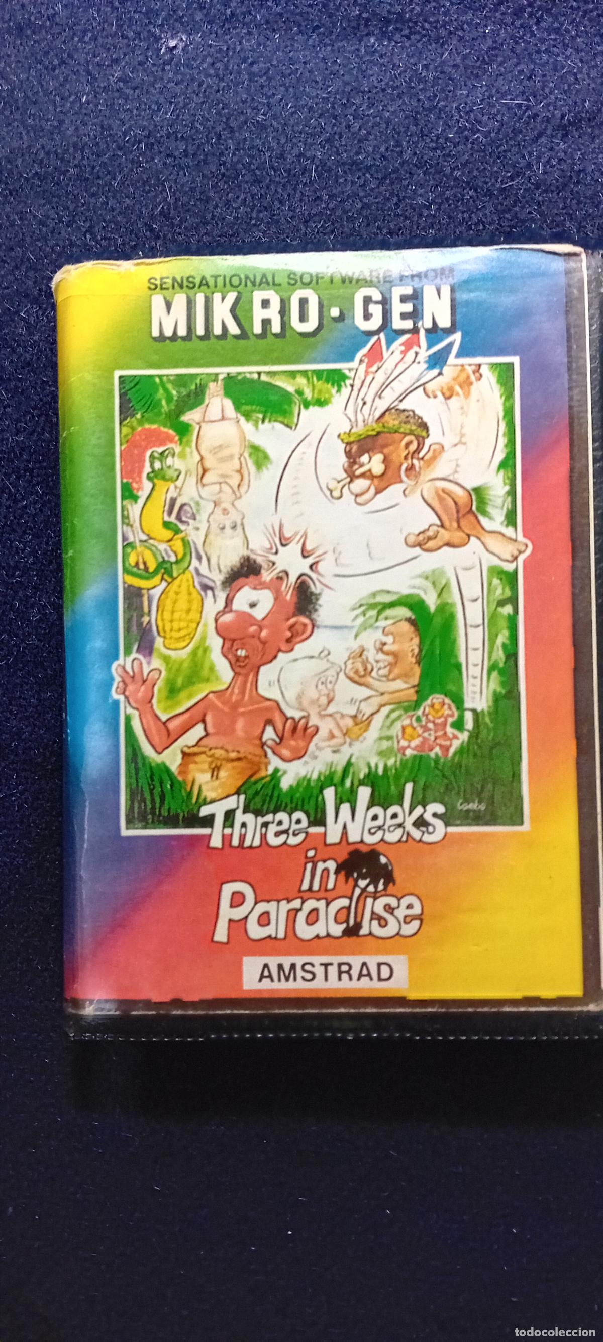 Videojuegos y consolas: JUEGO AMSTRAD THREE WEEKS IN PARADISE - Foto 1