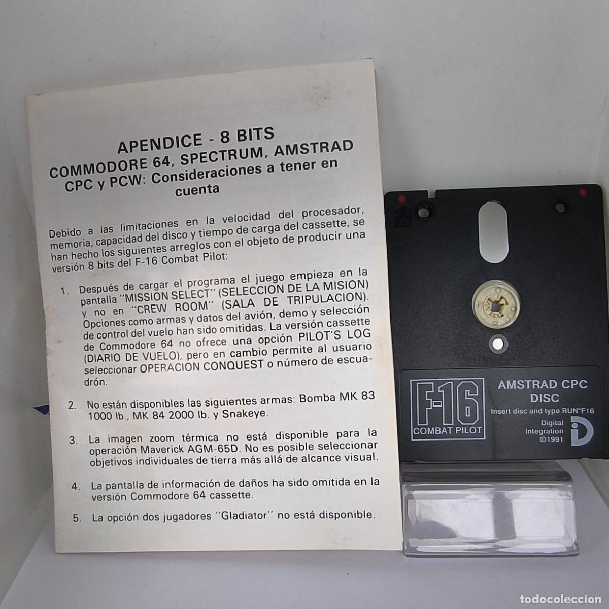 Videojuegos y consolas: F-16 COMBAT PILOT AMSTRAD CPC DISC RUN - Foto 1