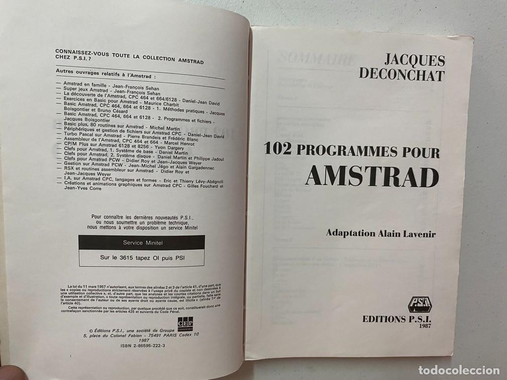 Videojuegos y consolas: 102 PROGRAMMES POUR AMSTRAD - LIBRO VIDEOJUEGOS PROGRAMACI&Oacute;N - Foto 4