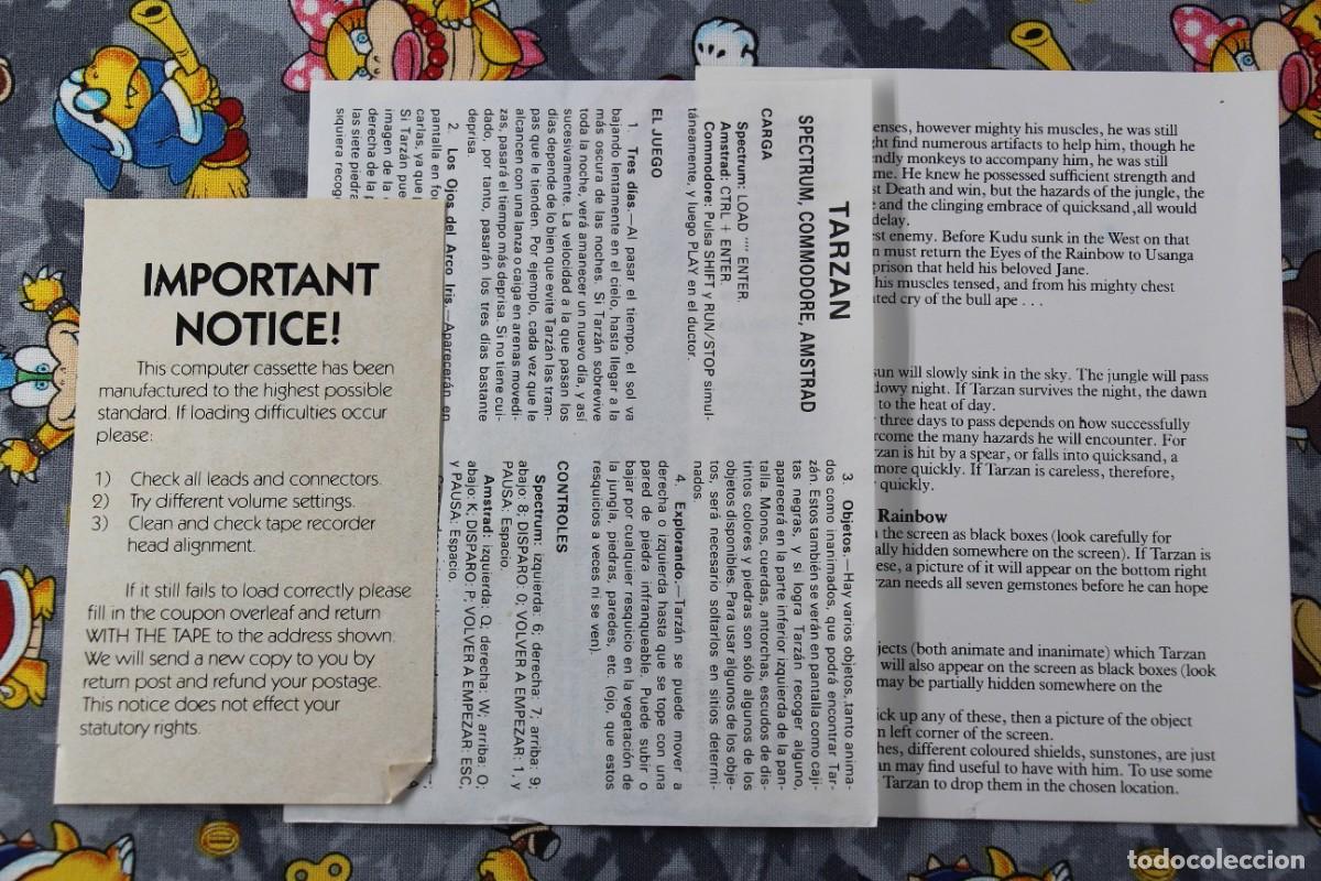 Videojuegos y consolas: AMSTRAD CINTA DOBLE TARZAN EN ESPA&Ntilde;OL - Foto 3