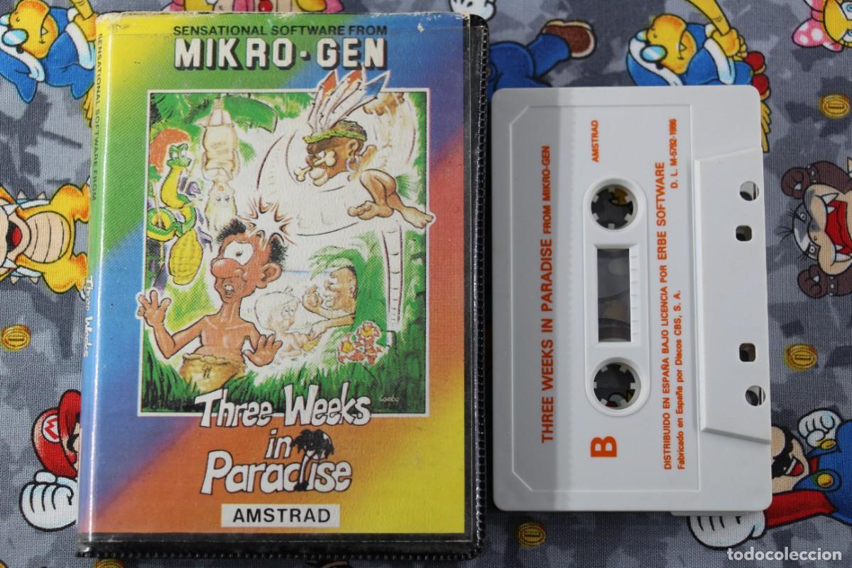 Videojuegos y consolas: AMSTRAD ESTUCHE ERBE THREE WEEKS IN PARADISE EN ESPA&Ntilde;OL - Foto 1