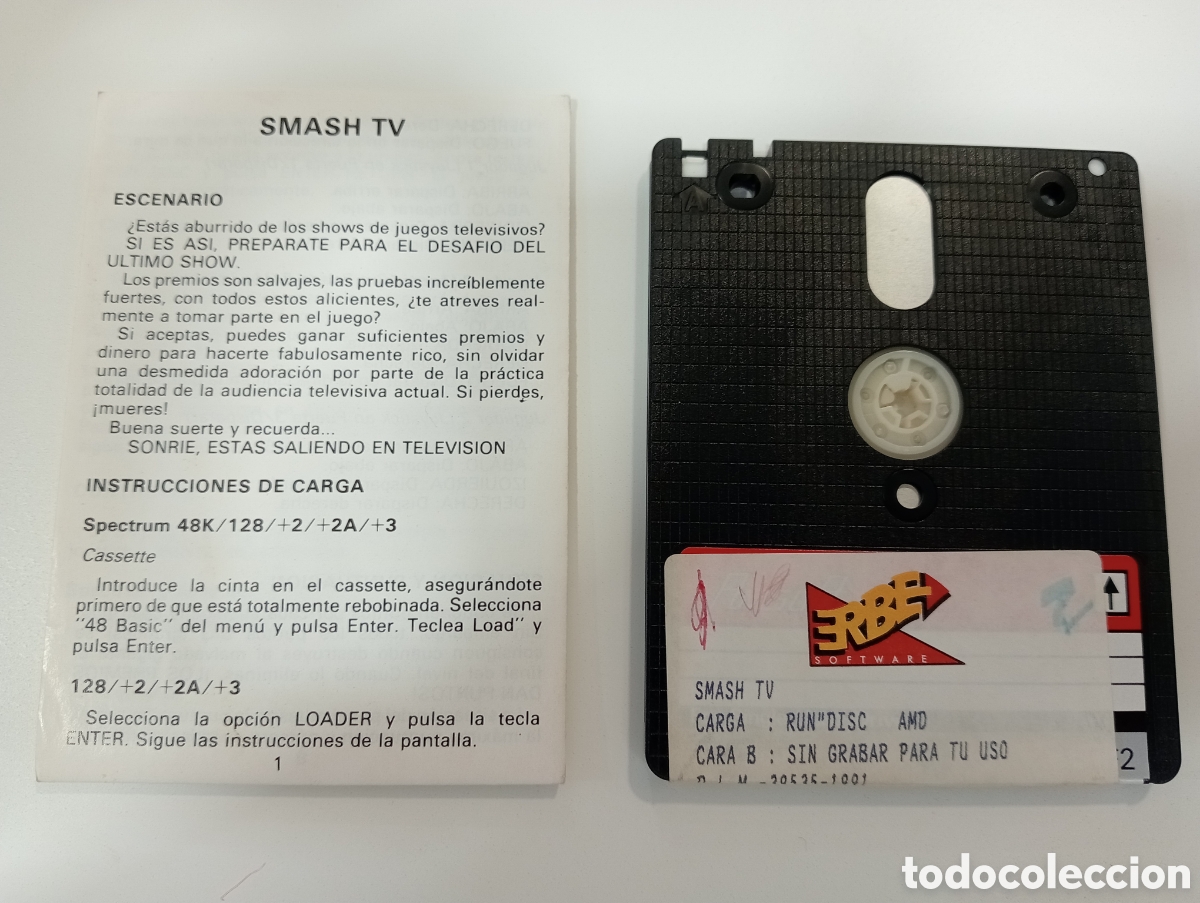 Videojuegos y consolas: Juego Smash TV Amstrad disco - Foto 4