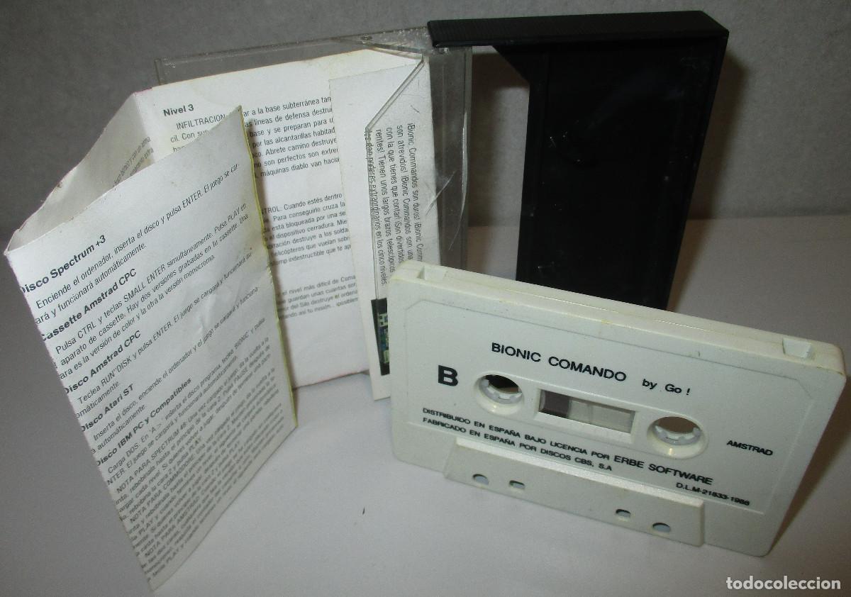 Videojuegos y consolas: Juego cassette BIONIC COMMANDOS, AMSTRAD, ERBE SOFTWARE, caja espa&ntilde;ola - Foto 2