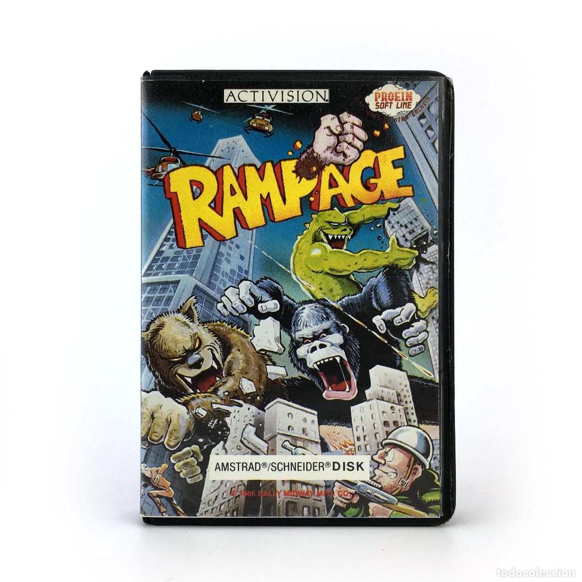Videojuegos y Consolas: RAMPAGE ESTUCHE PROEIN ACTIVISION 1987 MONSTRUOS Y RASCACIELOS JUEGO DISKETTE AMSTRAD 6128 664 DISCO